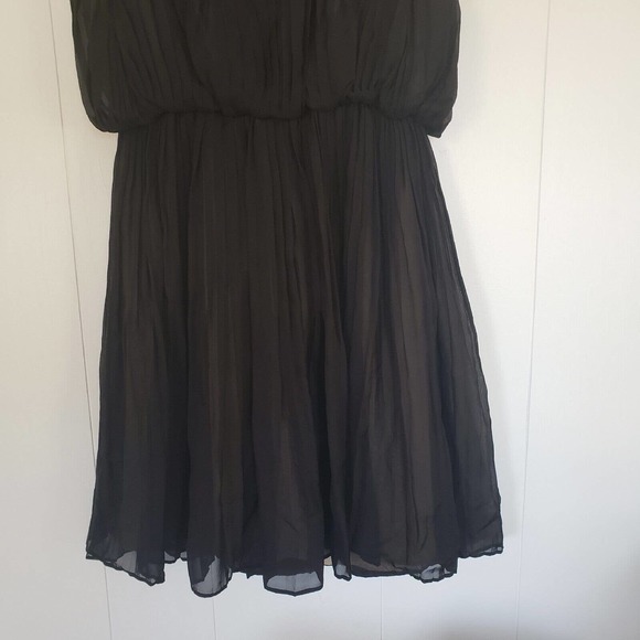 Robert Rodriguez Black Silk Lace Strapless Pleated Dress Size 8 Medium V Neck - Picture 10 of 10